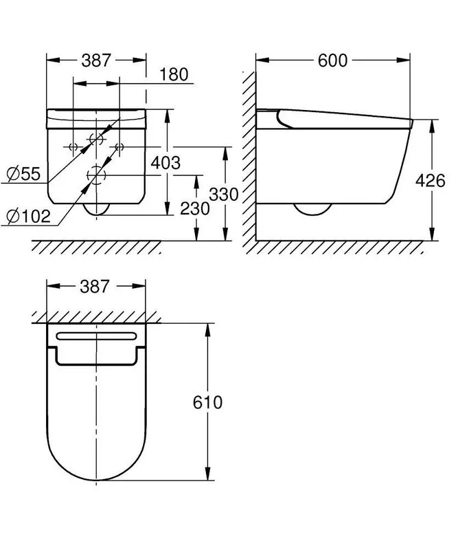 Унитаз-биде для скрытых сливных бачков GROHE Sensia Pro Smart Toilet, альпин-белый (36508SH0) Sancos — официальный сайт