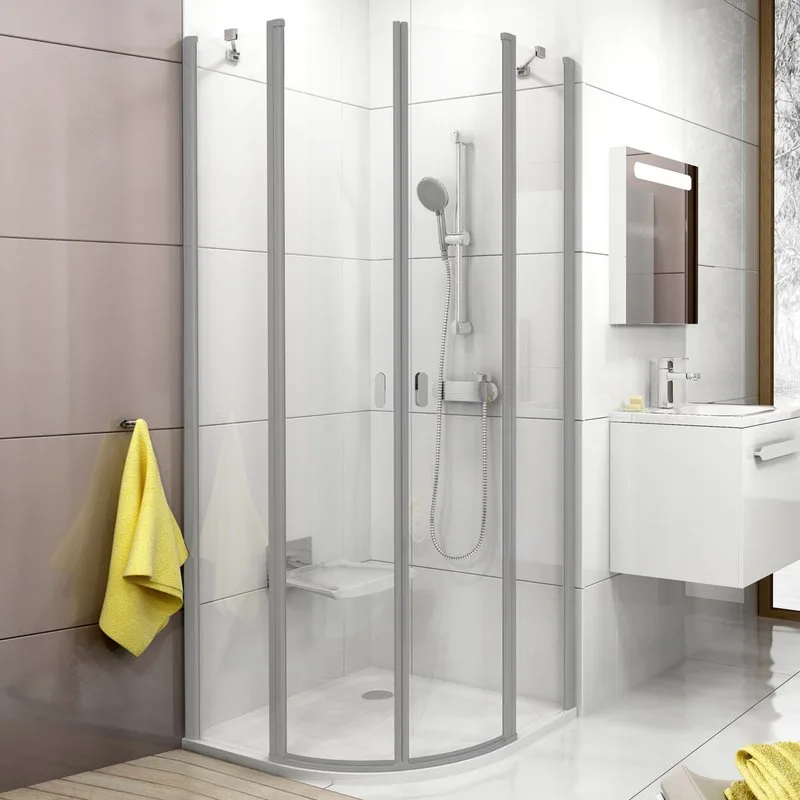 Душевой уголок Ravak Chrome CSKK4-80 Transparent, профиль сатин Sancos — официальный сайт