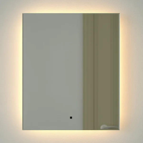 Зеркало Defesto Glow DF 2513R 50х60 с LED-подсветкой, 3000 K, инфракрасный выключатель
