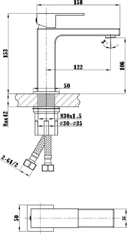 Смеситель для раковины Vincea Cube VBF-1C01MB черный Sancos — официальный сайт