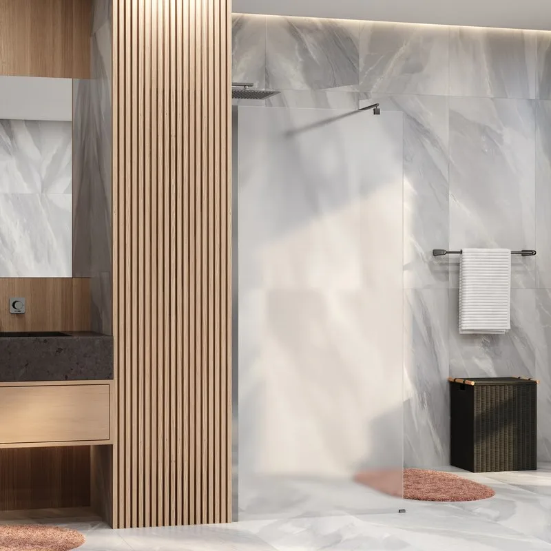 Душевая перегородка Wasserkraft Rur 30W 90 см, профиль хром, стекло матовое Sancos — официальный сайт