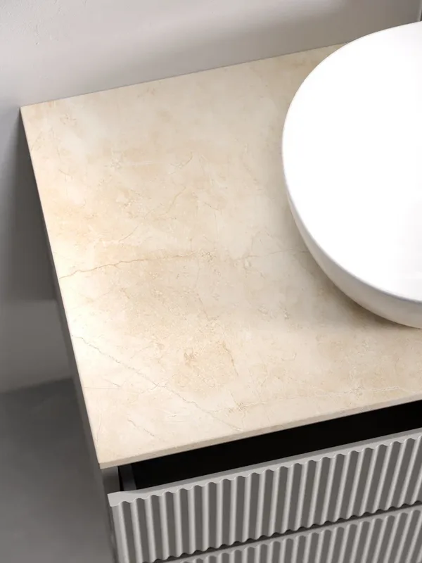Тумба с раковиной Sancos Snob R 80 см, beige soft, столешница бежевая, раковина CN5010 Sancos — официальный сайт