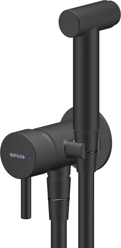 Гигиенический душ Sancos Atom SC2001MB со смесителем, С ВНУТРЕННЕЙ ЧАСТЬЮ, черный матовый Sancos — официальный сайт