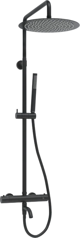 Душевая стойка Wasserkraft Elbe 7400 A288.160.217.BM Thermo, с термостатом, черная Sancos — официальный сайт