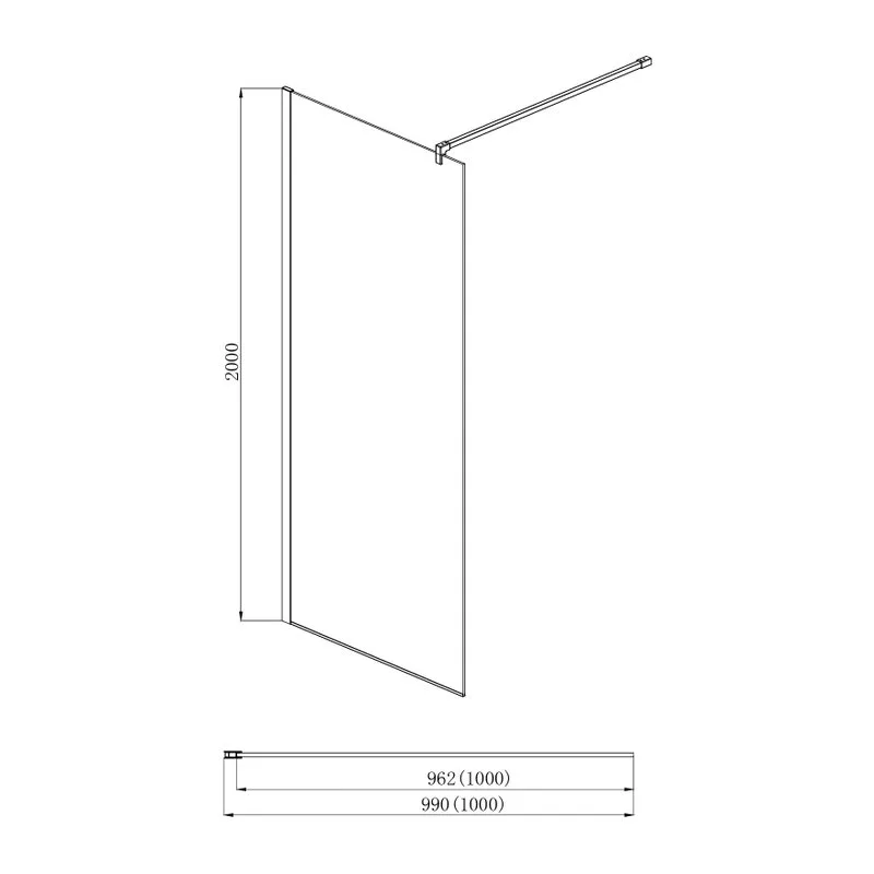 Душевая перегородка AQUATEK AQ WIW 10020GM 100х200 см, профиль оружейная сталь, стекло прозрачное Sancos — официальный сайт