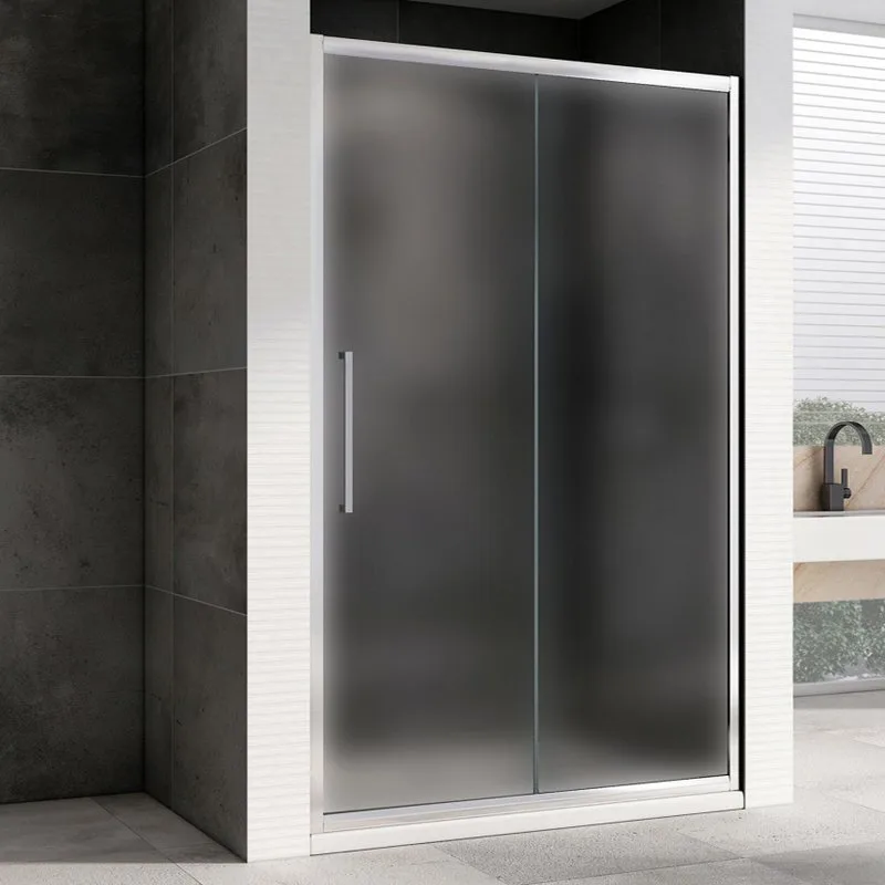 Душевая дверь в нишу Abber Schwarzer Diamant AG30160MH 160 см, профиль хром, стекло матовое Sancos — официальный сайт