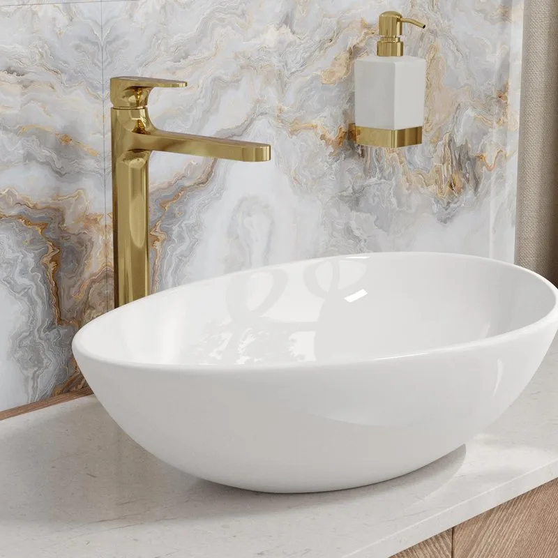 Смеситель для раковины Wasserkraft Neckar 2103H глянцевое золото PVD Sancos — официальный сайт