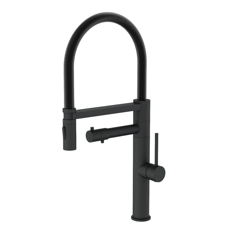 Смеситель для кухни Wonzon & Woghand WW-88458007-MB с гибким изливом, матовый черный Sancos — официальный сайт