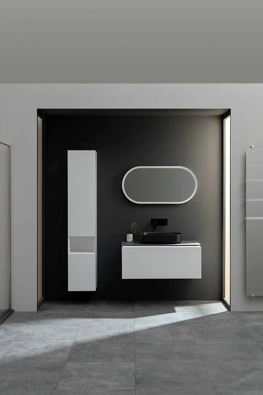 Шкаф-пенал для ванной Allen Brau Infinity 35 L подвесной, белый матовый Sancos — официальный сайт