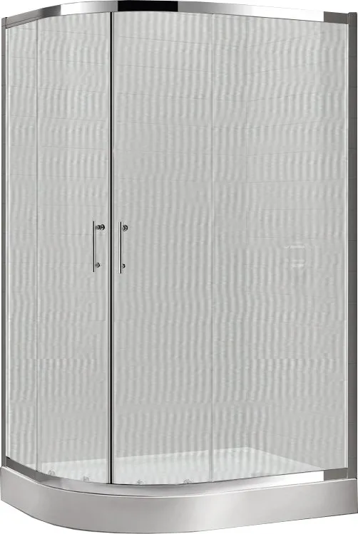 Душевой уголок Cezares Eco O-RH-2 100x80, профиль хром, стекло текстурное Sancos — официальный сайт