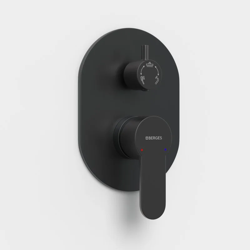 Душевой комплект Berges Nardis 3R 071014, С ВНУТРЕННЕЙ ЧАСТЬЮ, черный матовый Sancos — официальный сайт