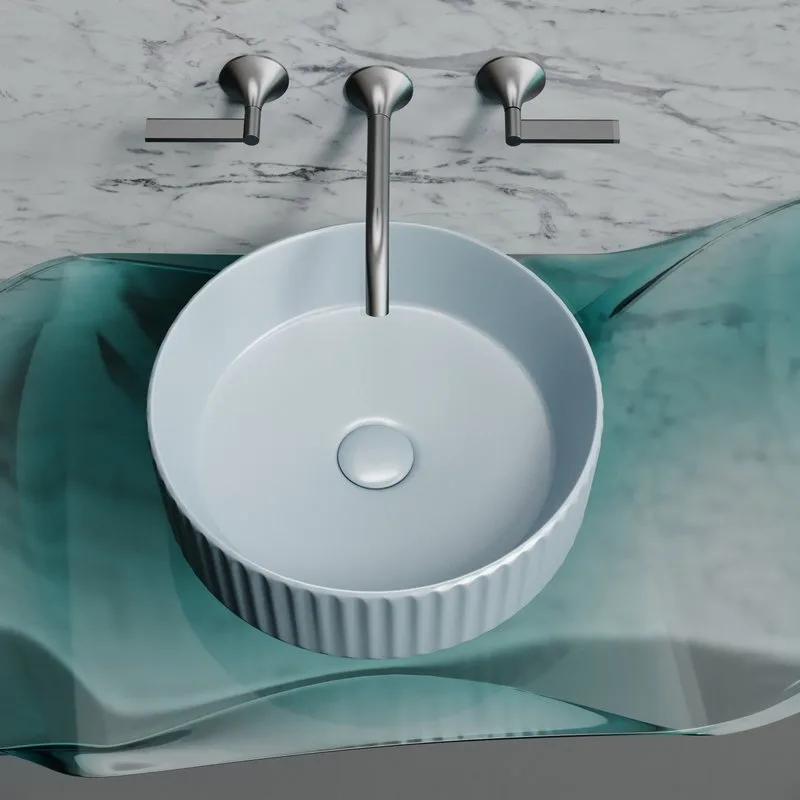 Накладная раковина Ceramicanova Element CN6057MHL серо-голубая матовая Sancos — официальный сайт