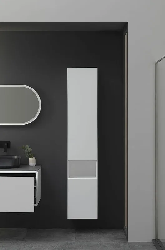 Шкаф-пенал для ванной Allen Brau Infinity 35 R подвесной, белый матовый Sancos — официальный сайт
