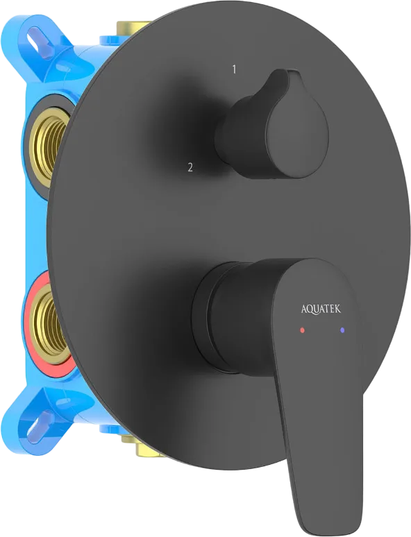 Встраиваемый смеситель AQUATEK Бетта AQ1147MB С ВНУТРЕННЕЙ ЧАСТЬЮ, матовый черный Sancos — официальный сайт