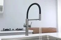 Смеситель для кухни Paulmark Nexus Diamond Nd613999-GM с гибким изливом,вороненая сталь Sancos — официальный сайт
