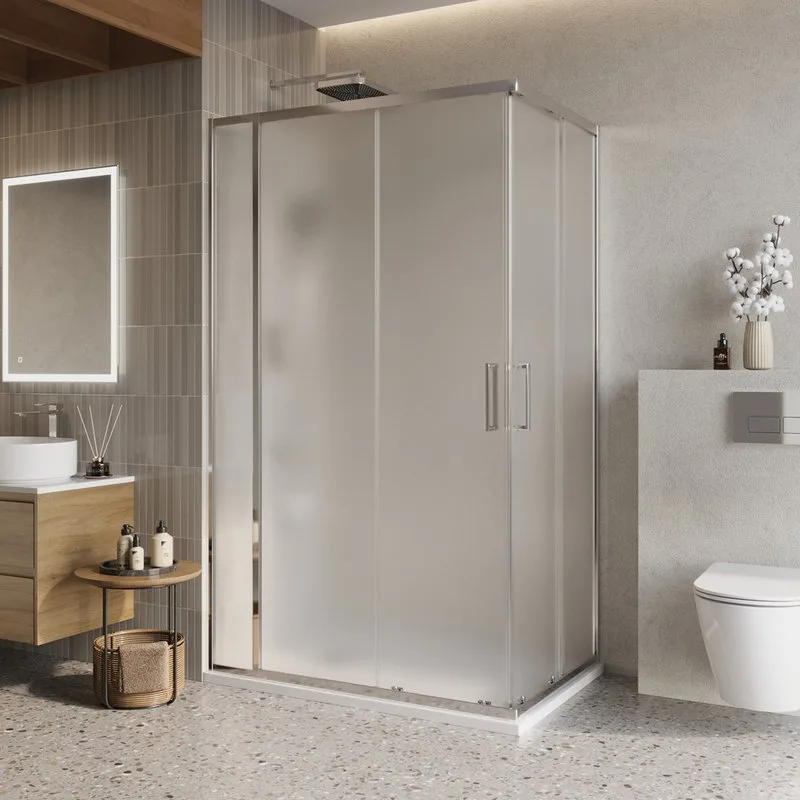 Душевой уголок BelBagno Luce AH-21-110/90-P-Cr профиль хром, стекло рифленое Sancos — официальный сайт