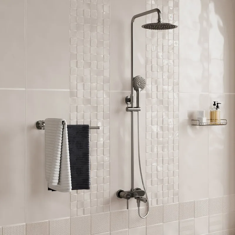 Душевая стойка Wasserkraft A14201, никель Sancos — официальный сайт