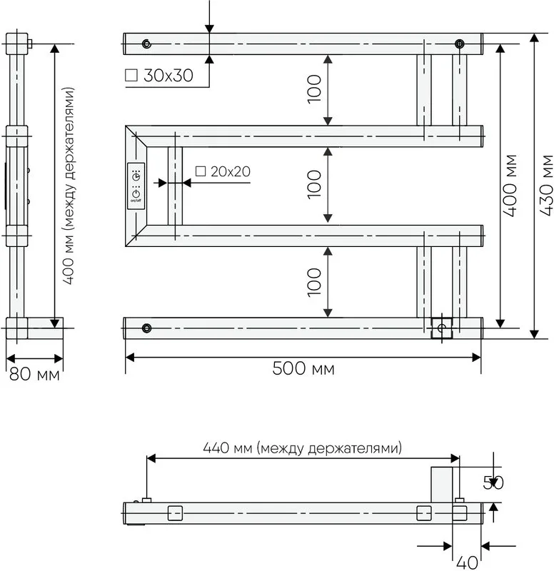 Полотенцесушитель электрический Indigo Muza DGM40-50BRRt черный муар Sancos — официальный сайт