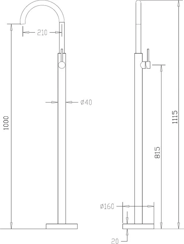 Напольный смеситель для раковины Abber Wasser Kreis AF8141 С ВНУТРЕННЕЙ ЧАСТЬЮ, хром Sancos — официальный сайт