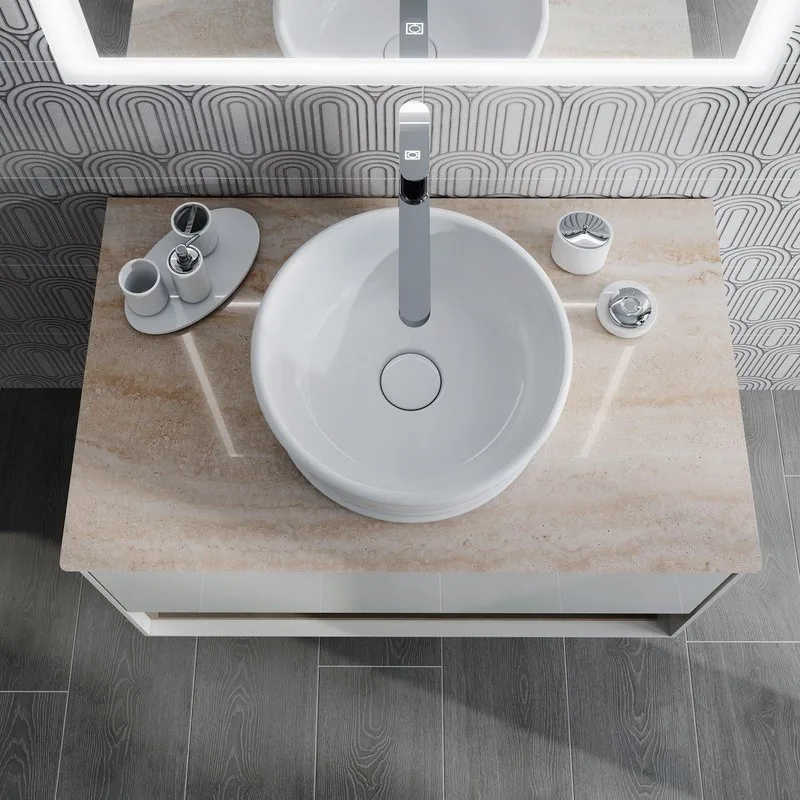 Накладная раковина KERAMA MARAZZI Circo 36 белая глянцевая Sancos — официальный сайт
