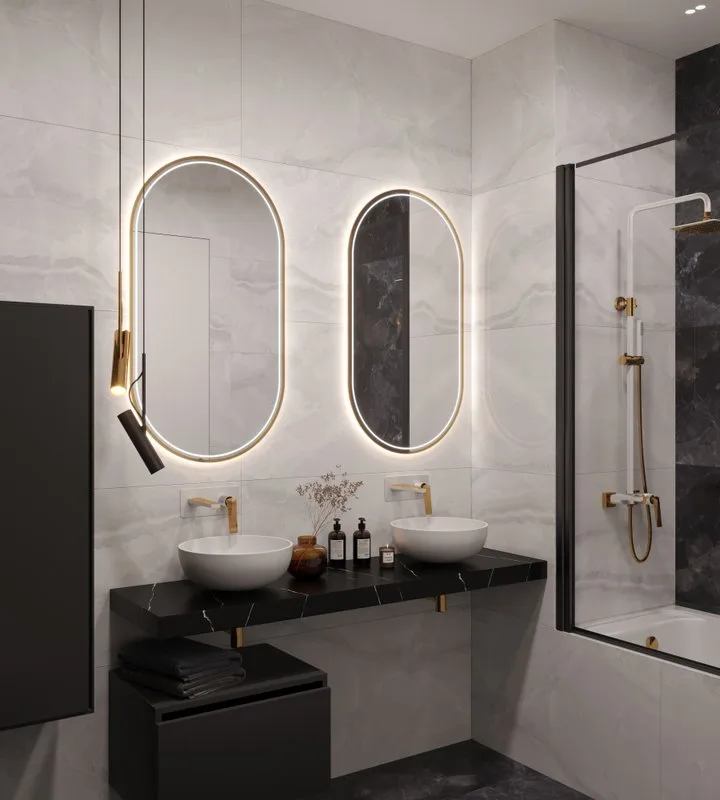 Столешница в ванную под раковину Armadi Art Flat Nero Marquina 160 с кронштейнами Sancos — официальный сайт