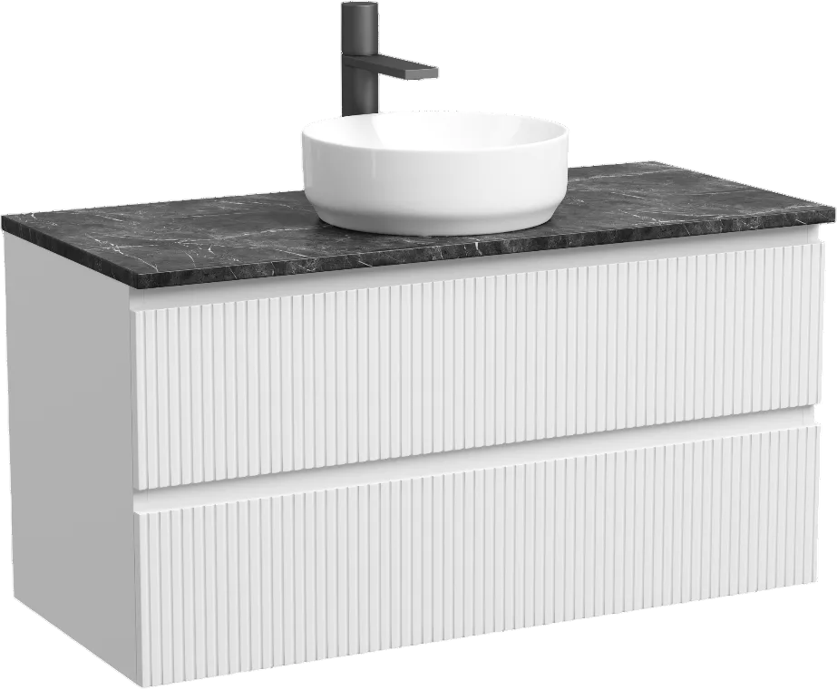 Тумба с раковиной Sancos Snob T 100 см, bianco, столешница черный мрамор, раковина CN6005 Sancos — официальный сайт