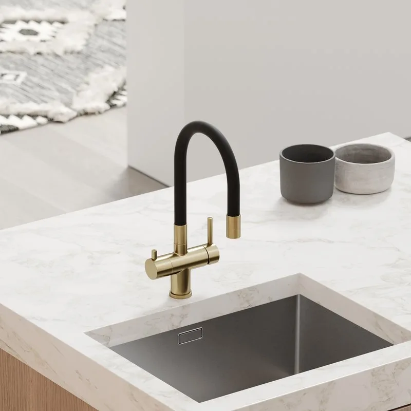 Смеситель для кухни Sancos Lucia SC4004BG с гибким изливом, брашированное золото Sancos — официальный сайт