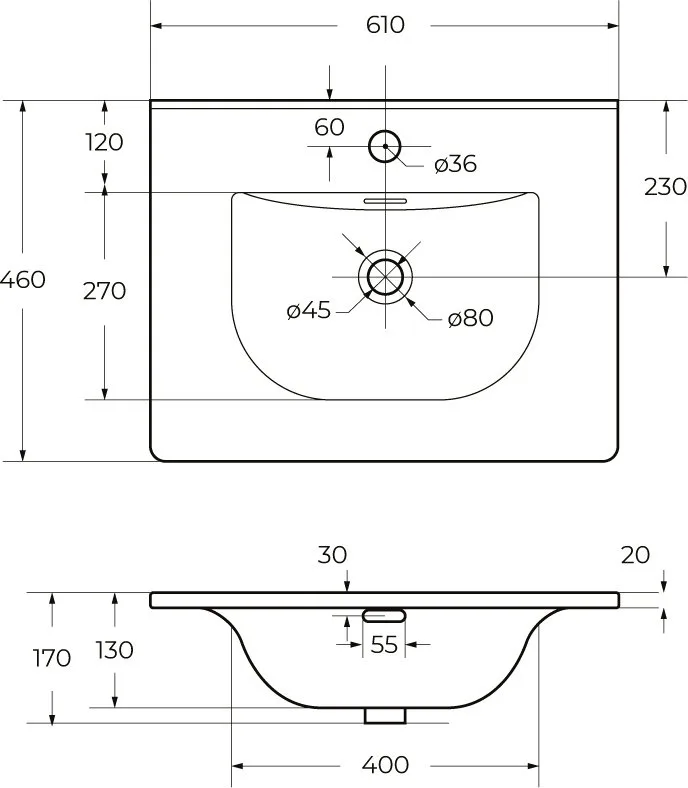 Мебельная раковина BelBagno BB-8099-60 глянцевая белая Sancos — официальный сайт
