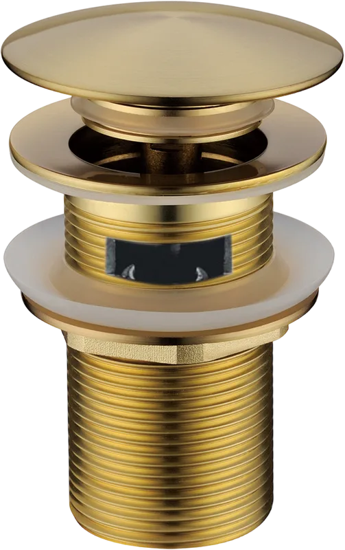 Донный клапан для раковины Boheme 612/2-MG matt gold, click-clack, с переливом Sancos — официальный сайт