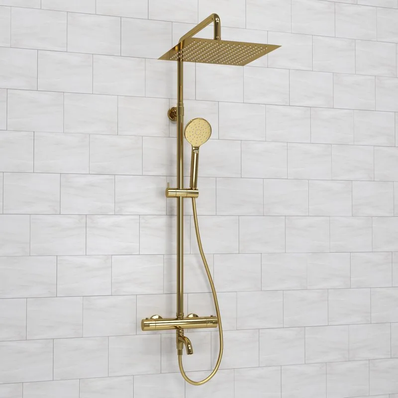 Душевая стойка Wasserkraft Sauer A188.261.207.PG Thermo, с термостатом, золото Sancos — официальный сайт