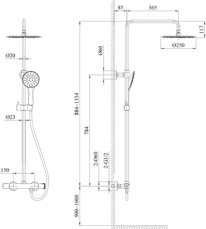 Душевая стойка AltroBagno Costanza 0302 Or, золото Sancos — официальный сайт