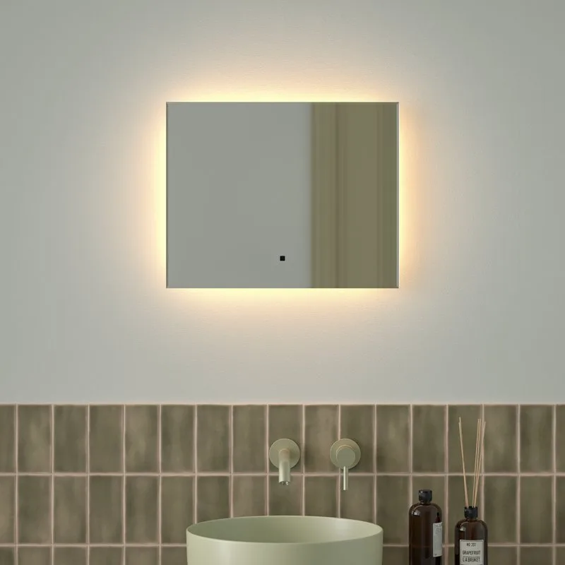 Зеркало Defesto Glow DF 2511RH 50х40 с LED-подсветкой, 3000 K, инфракрасный выключатель