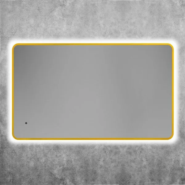 Зеркало Art&Max Siena S 60х100 золото, с LED-подсветкой, 6000К
