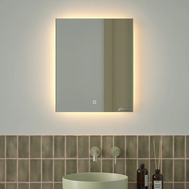 Зеркало Defesto Glow DF 2513S 50х60 с LED-подсветкой, 3000 K, сенсорный выключатель