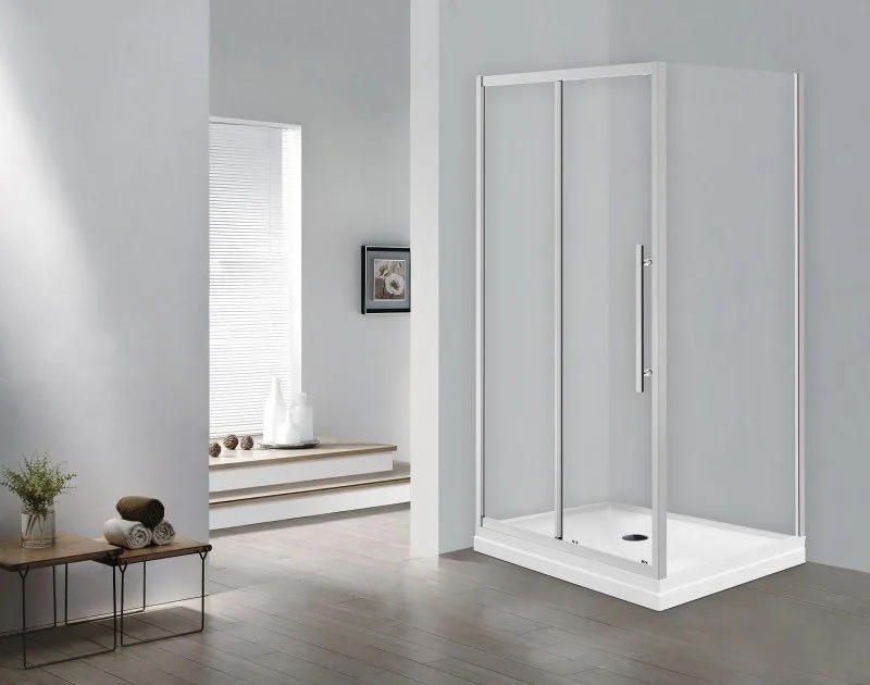 Душевой уголок Esbano Flex ESF-108PS-C 100х80 см, профиль хром, стекло прозрачное Sancos — официальный сайт