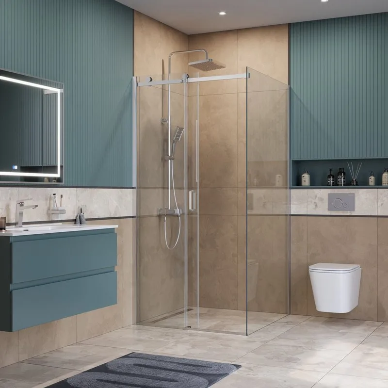 Душевой уголок BelBagno Soft Close-2 A-1-100-C-Cr профиль хром Sancos — официальный сайт