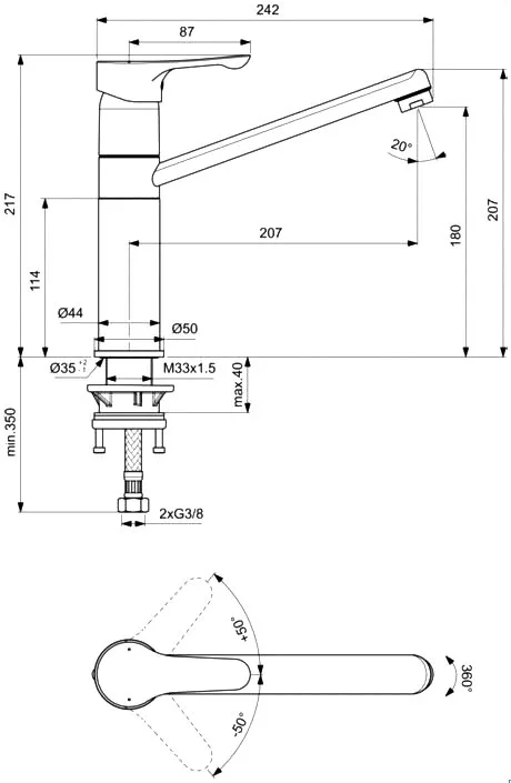 Смеситель для кухни Ideal Standard Alpha BC813AA Sancos — официальный сайт