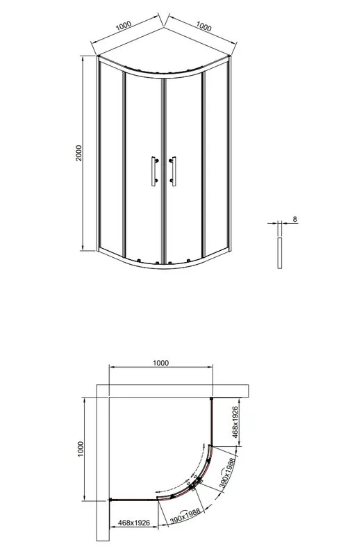 Душевой уголок Timo TPSS-100/17C-8 100x100 см, профиль матовое золото, стекло прозрачное Sancos — официальный сайт