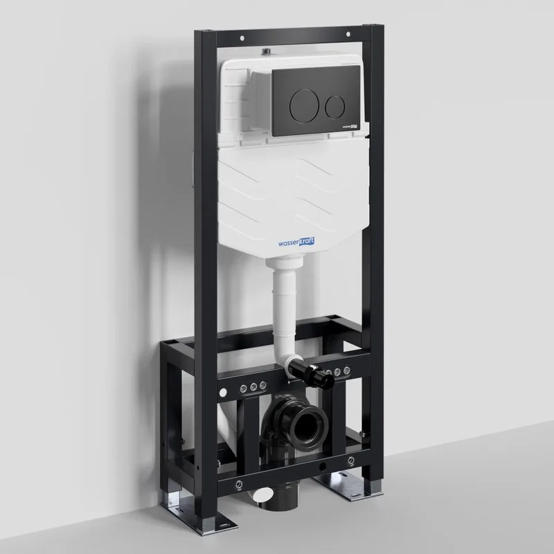 Система инсталляции для унитазов Wasserkraft Dill 61TLT.010.ME.MB02, с кнопкой смыва матовой черной Sancos — официальный сайт