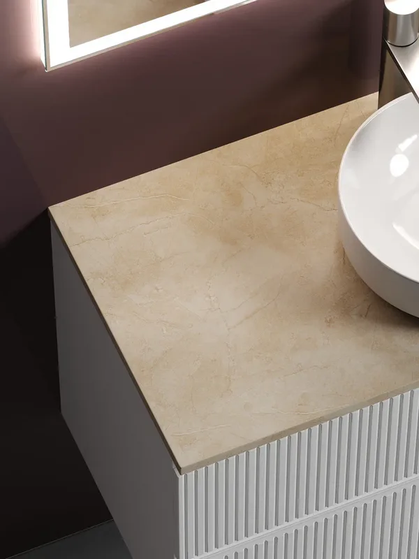 Тумба с раковиной Sancos Snob T 100 см, bianco, столешница бежевая, раковина CN6005 Sancos — официальный сайт