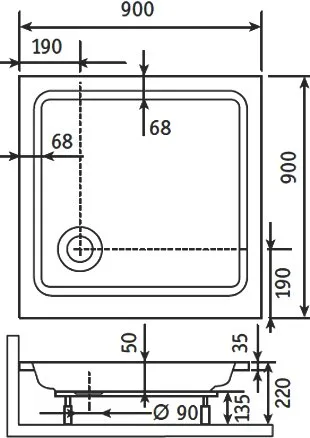 Поддон для душа RGW Style KV x5 90x90 FW5-8 Sancos — официальный сайт