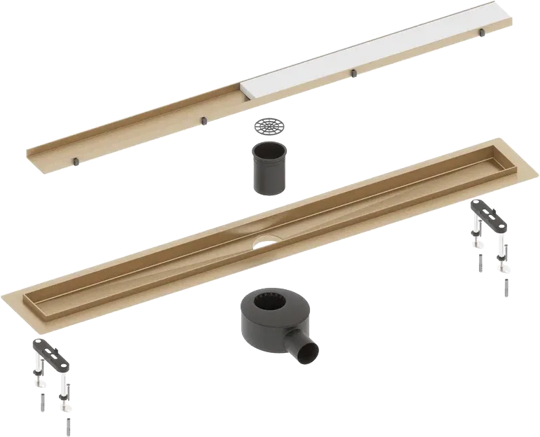 Душевой трап (лоток) Timo Drain Systems DS230208/17 800 двусторонняя панель plate под плитку, золото Sancos — официальный сайт
