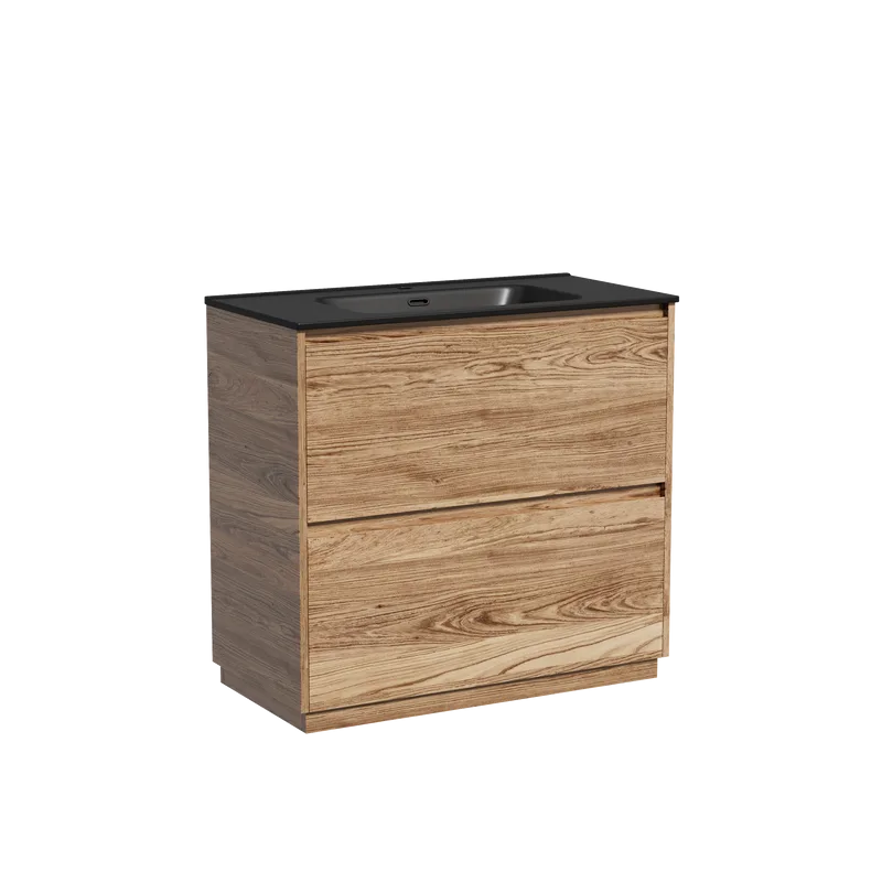 Тумба с раковиной Sancos Libra Floor 90 дуб чарльстон, черная раковина CN7002MB Sancos — официальный сайт