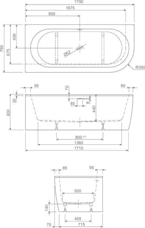 Акриловая ванна Cezares Slim SLIM CORNER-180-80-60-L-W37-SET 180x80 см, левая, пристенная, белая, ас Sancos — официальный сайт