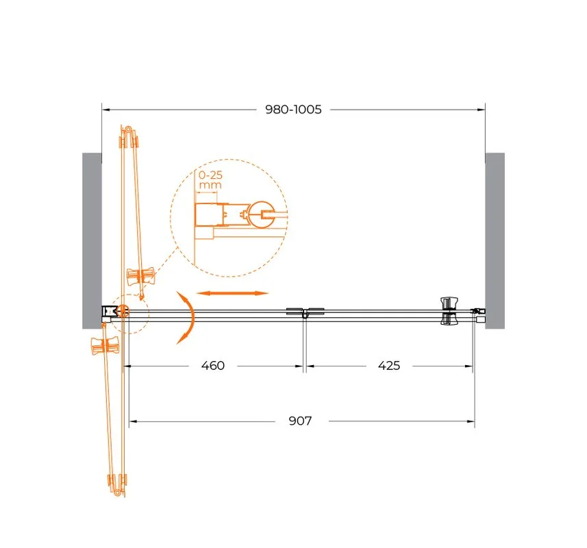 Душевая дверь в нишу Cezares Eco O-BS-12-100-C-Cr Sancos — официальный сайт
