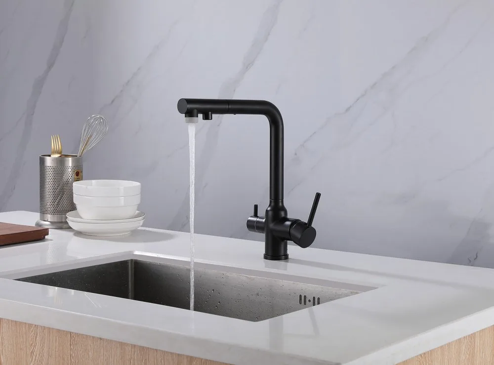 Смеситель для кухни Abber Emotion AF8814B, матовый черный Sancos — официальный сайт