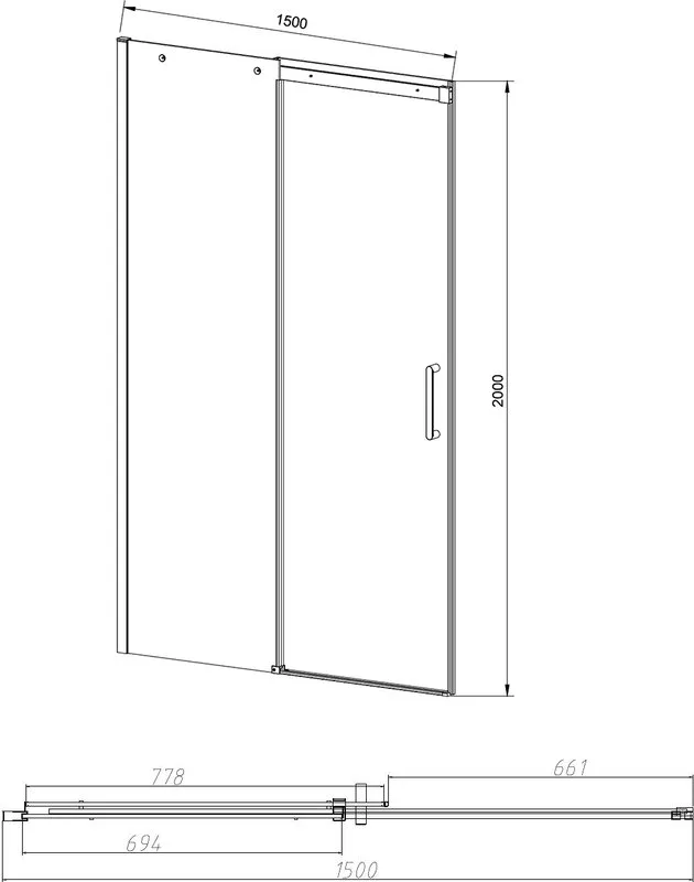 Душевая дверь в нишу Vincea Dice VDS-4D150CL 150 см, профиль хром Sancos — официальный сайт