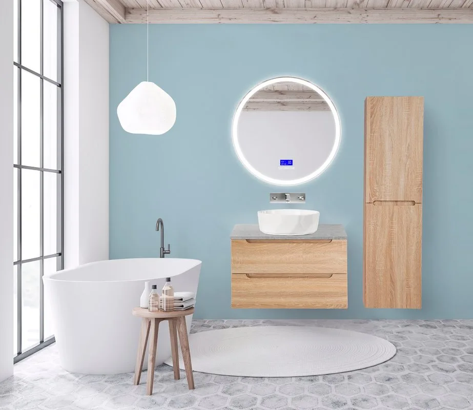 Зеркало круглое BelBagno SPC-RNG-800-LED-TCH-RAD с bluetooth, термометром и радио Sancos — официальный сайт