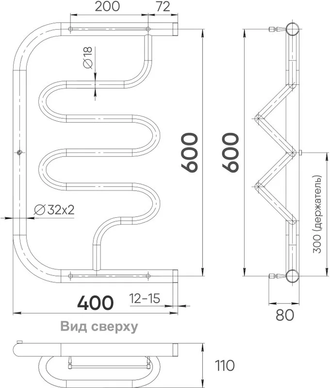 Полотенцесушитель водяной Indigo Liana FLW60-40P Sancos — официальный сайт