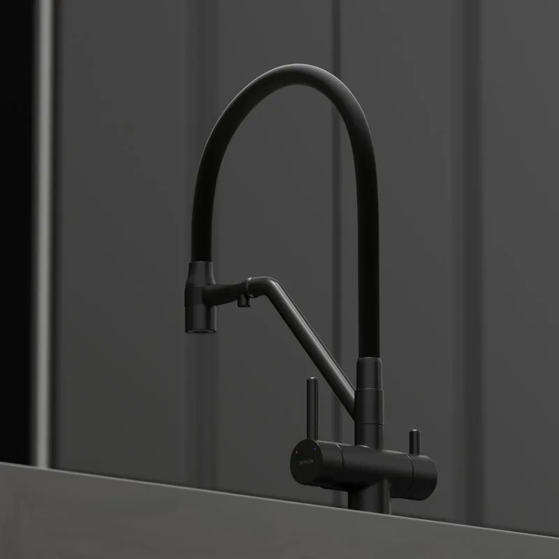 Смеситель для кухни Sancos Dora SC4003MB с гибким изливом, матовый черный Sancos — официальный сайт
